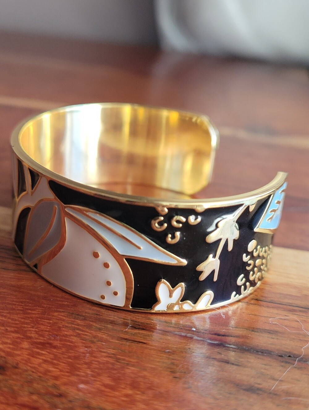 Rifle Paper Co. – Colette Cuff Floral Polished Enamel Gold Plating Logo MINT - Picture 7 of 9